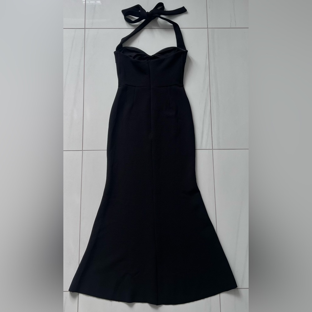 Hello Molly Black Strapless Mermaid Gown with Halter Tie and Sweetheart Neck Sz4 - Picture 1 of 4